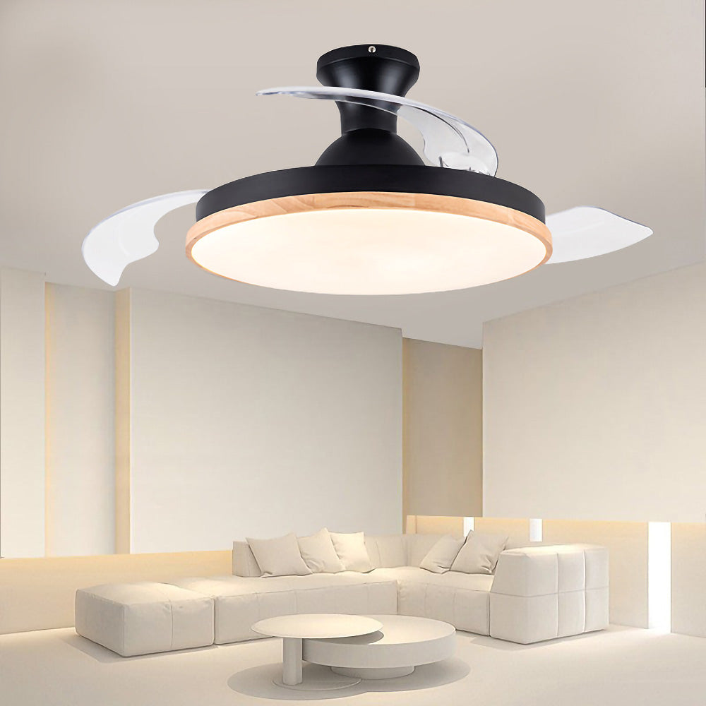 Remote Control Simple Low Profile Ceiling Fan With LED Light -Homdiy