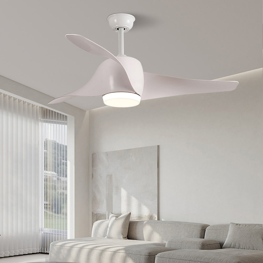 Modern Simple Flush Living Room Ceiling Fan With LED Light And Remote