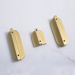 Unique Fingerprint Solid Brass Matte Gold Cabinet Handles and Knobs -Homdiy