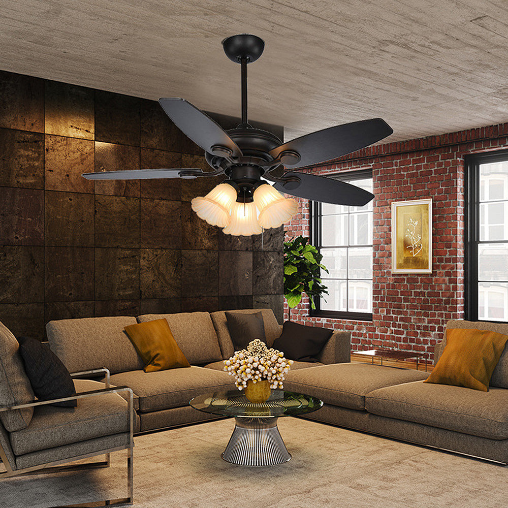 Contemporary Coffee Design Glass Ceiling Fans With Lights