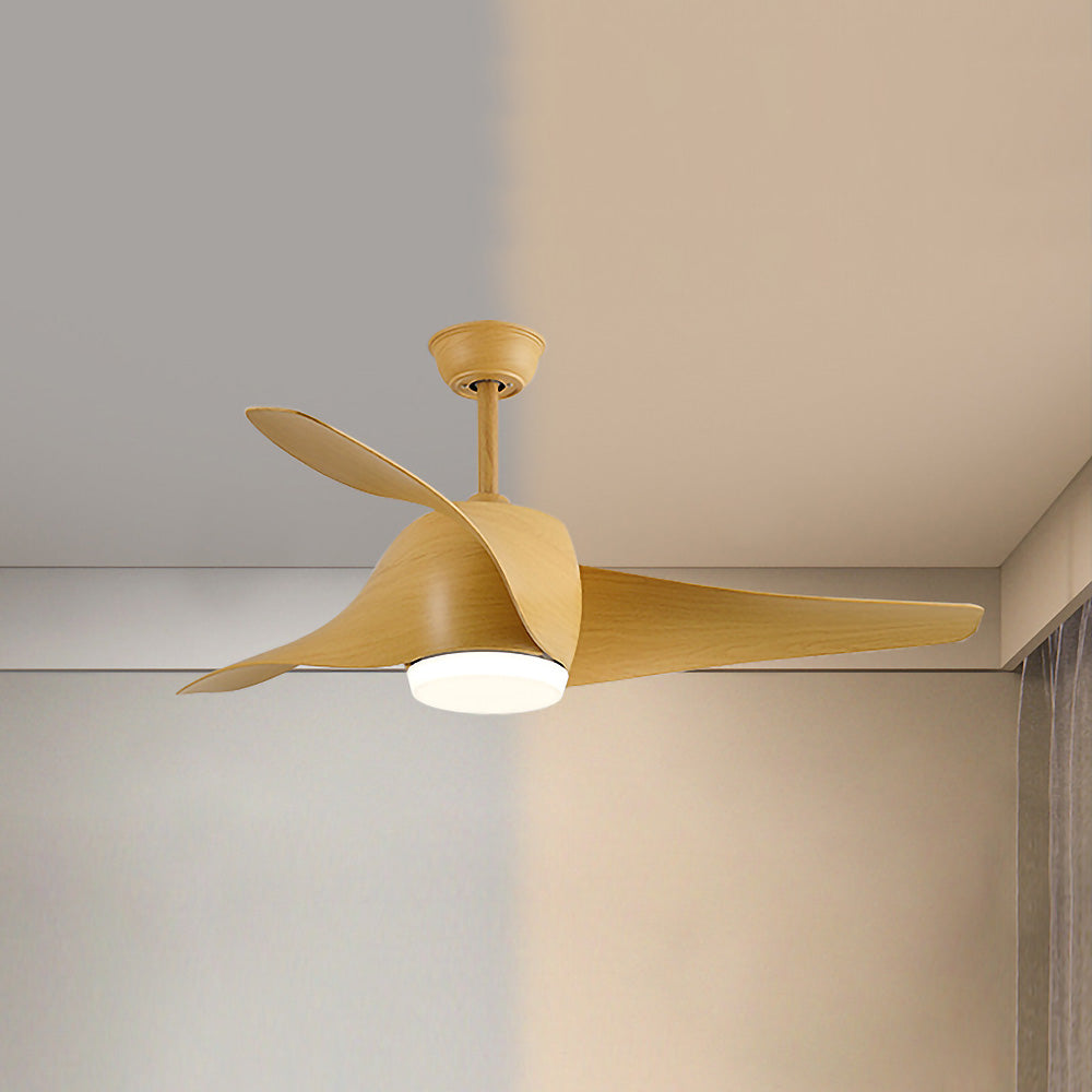 Modern Simple Flush Living Room Ceiling Fan With LED Light And Remote -Homdiy