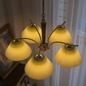 Retro Pleated Lampshade Chandelier Decoration Dining Fixture -Homdiy