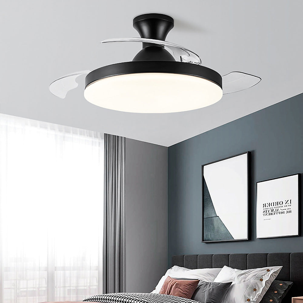 Remote Control Simple Low Profile Ceiling Fan With LED Light