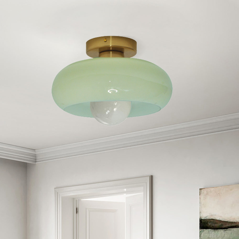 Retro Round Glass Shade Ceiling Light -Homdiy
