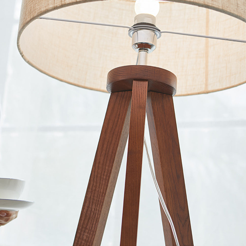 Modern Tripod Storage Floor Lamp Vertical Wooden Lamp -Homdiy