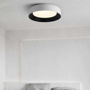 Round LED Black Metal Ceiling Lamp Flush Mount Ceiling Light -Homdiy
