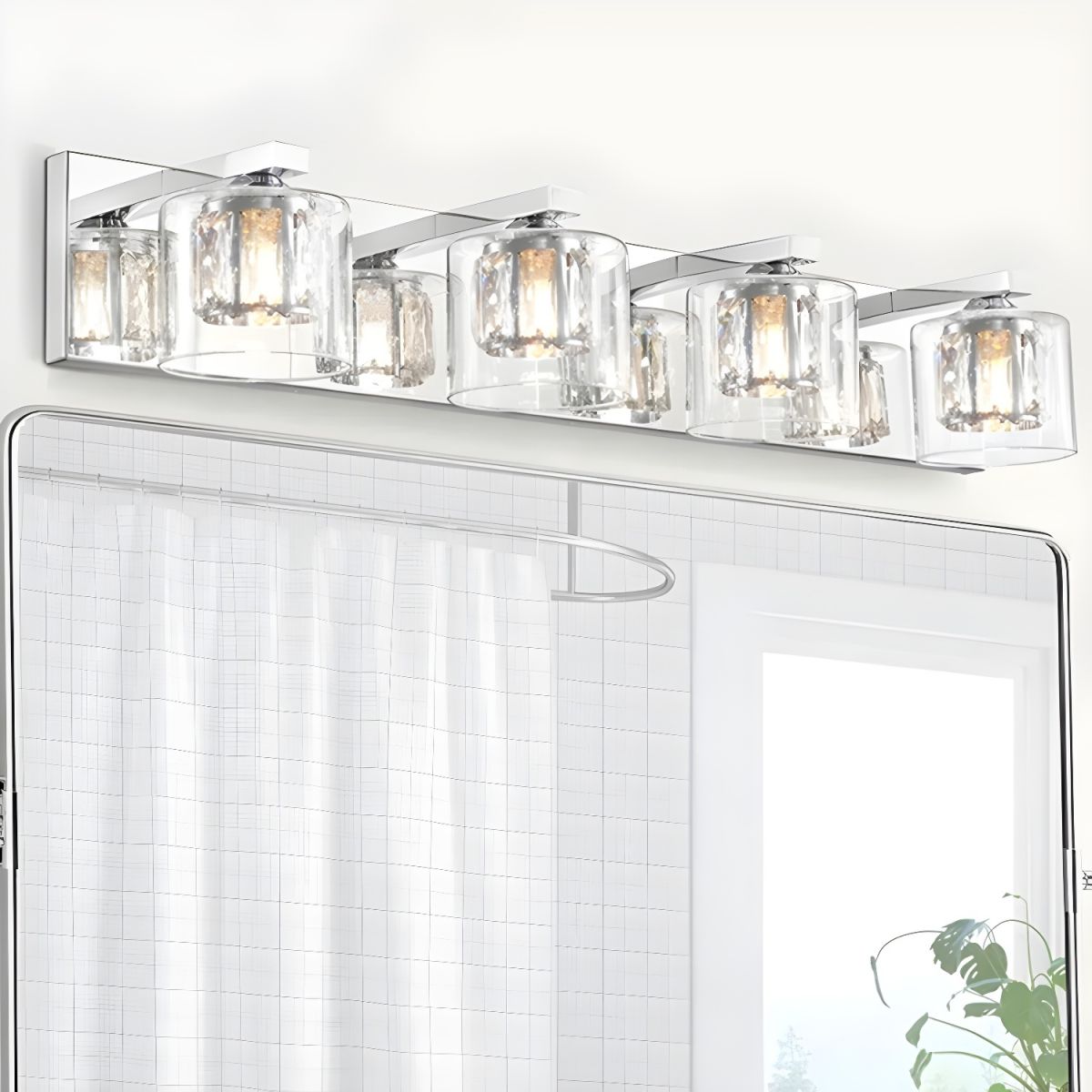 Glass LED Long Bathroom Vanity Wall Light