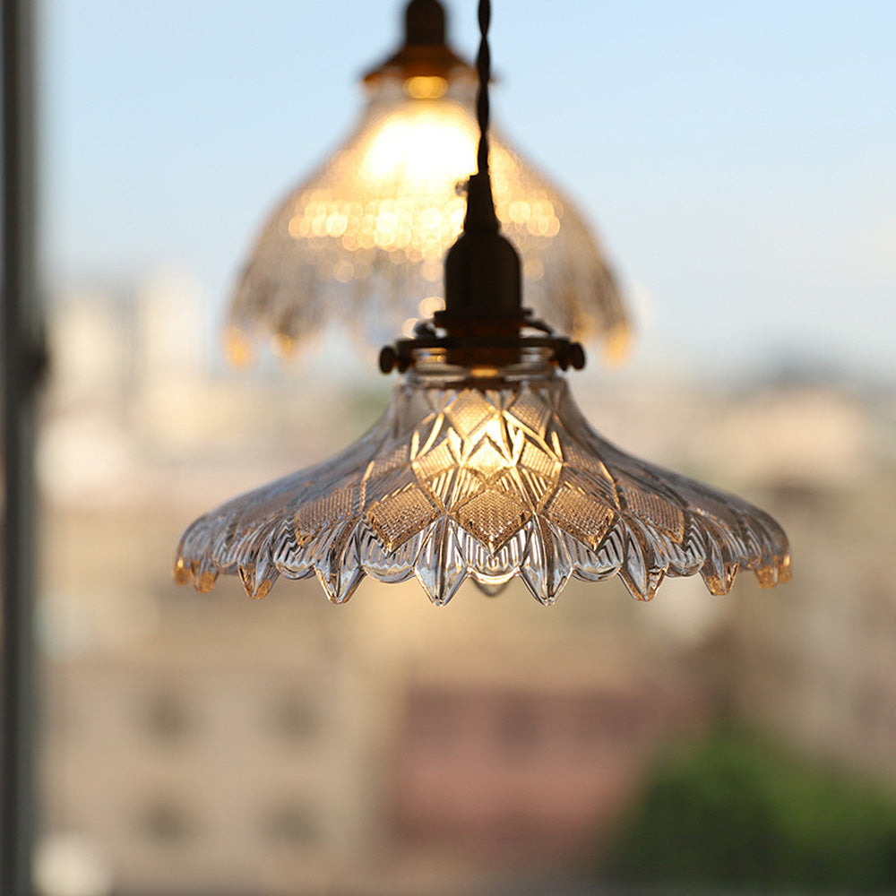 Medieval Elegance Glass Clear Pendant Light