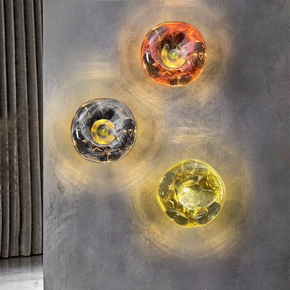 Modern Minimalist Stained Glass Melt Wall Lamp For Living Room -Homdiy