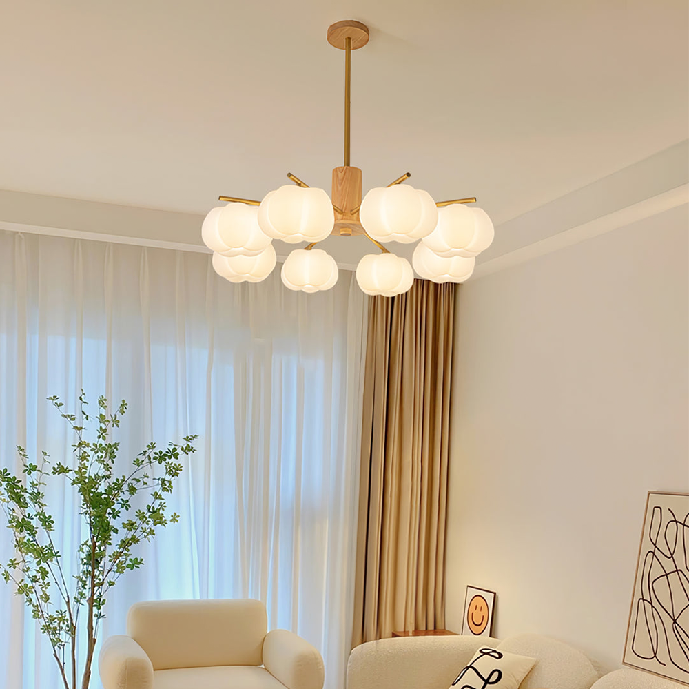 Creative Wooden Cotton Balls Living Room Chandelier -Homdiy