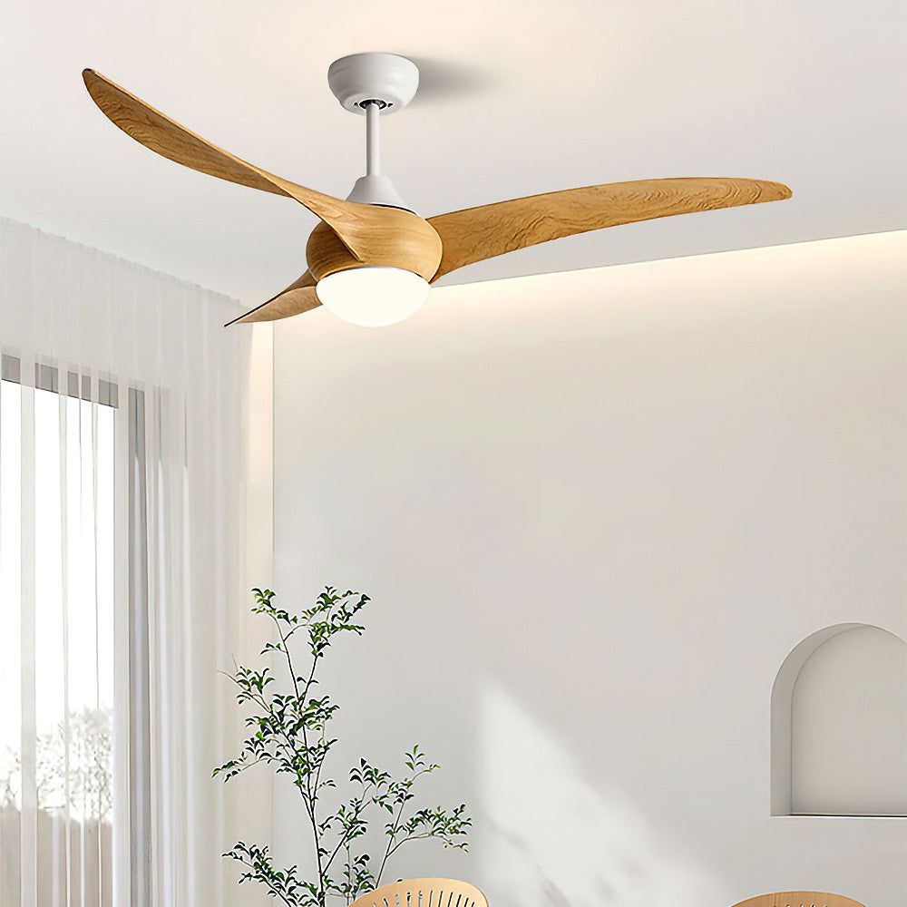 Modern Simple Flush Living Room Ceiling Fan With LED Light And Remote -Homdiy
