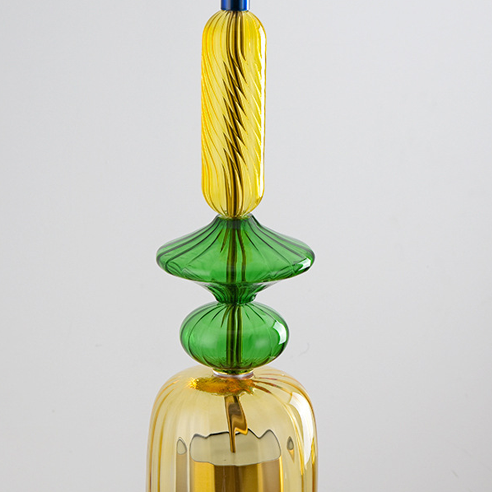 Vintage Colored Glass Pendant Light -Homdiy