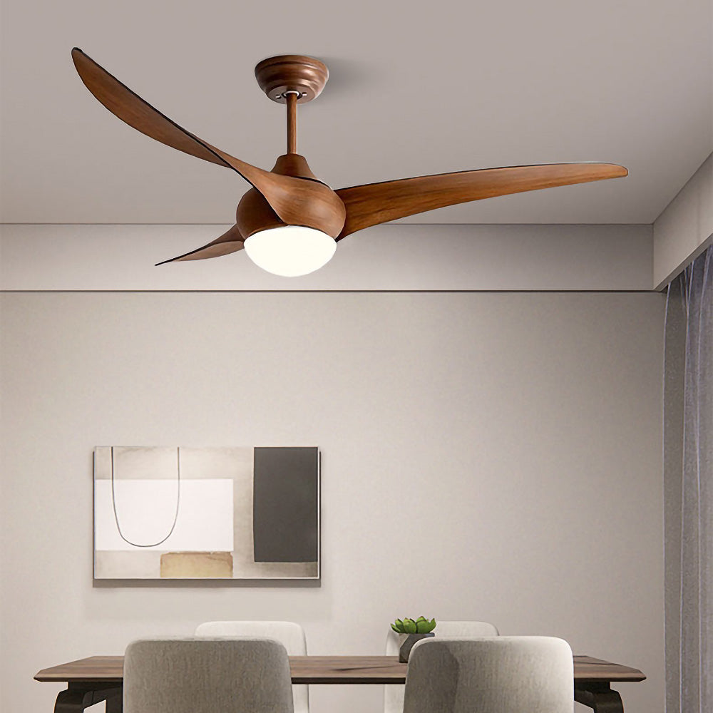 Modern Simple Flush Living Room Ceiling Fan With LED Light And Remote