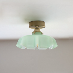 Flower Shaped GlassCeiling Light Macaron Color Ceiling Lamp -Homdiy