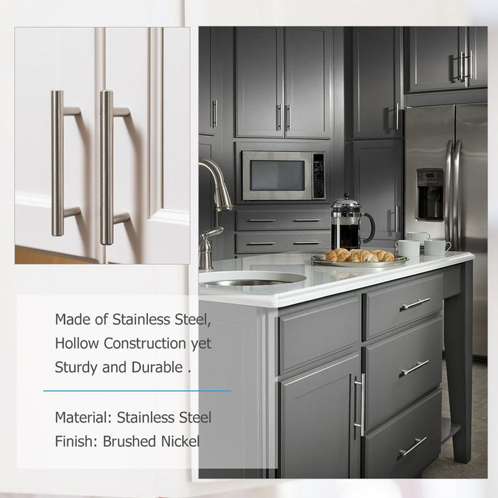 Brushed Nickel Modern Stainless Steel Cabinet Handles T Bar Drawer Pulls -Homdiy