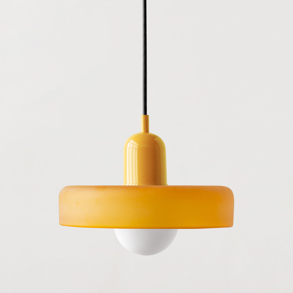Modern Stained Orange Glass Bauhaus Pendant Light -Homdiy
