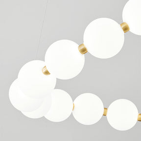 Modern White Ball Long LED Stair Chandelier For Living Room -Homdiy