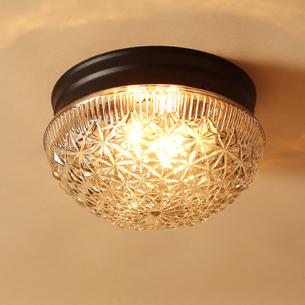 Glass Bowl Bedroom Ceiling Light Fixture -Homdiy