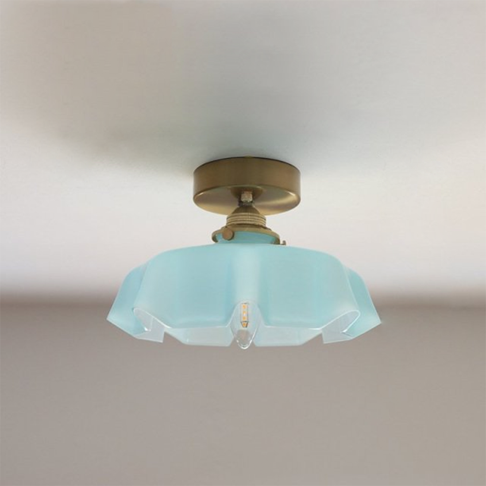Flower Shaped GlassCeiling Light Macaron Color Ceiling Lamp -Homdiy