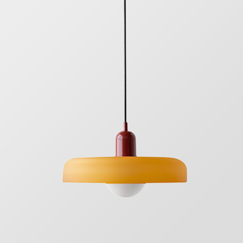 Modern Stained Orange Glass Bauhaus Pendant Light -Homdiy