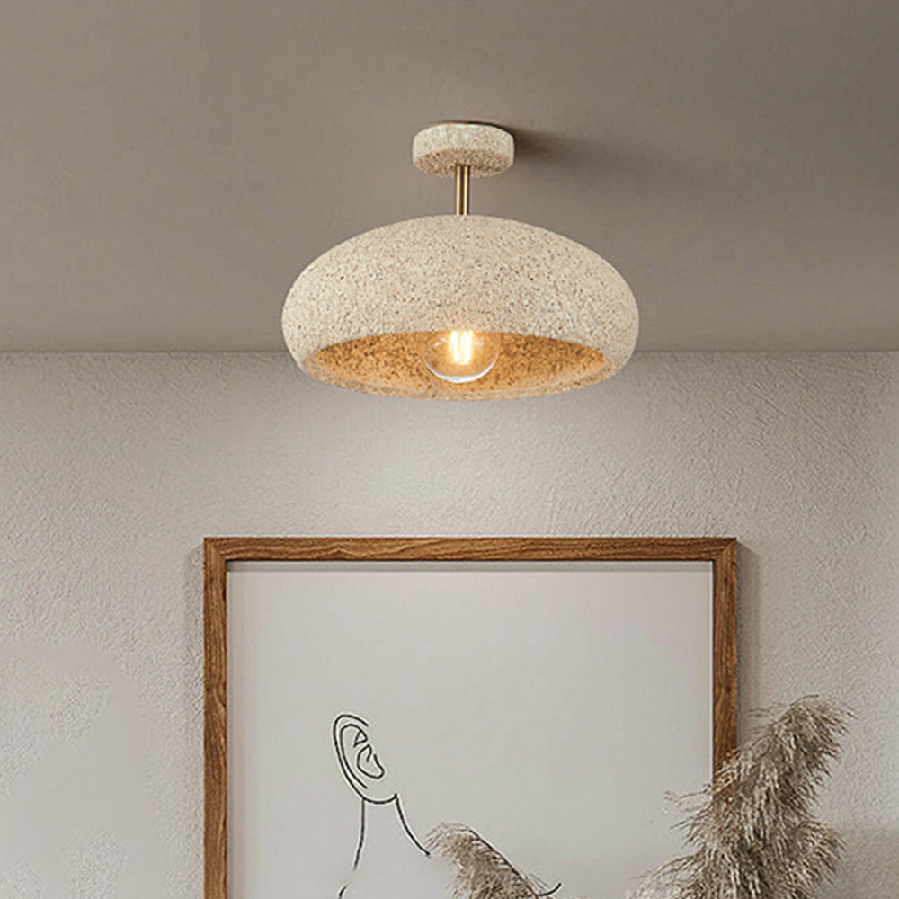 Nordic Stone Style Semi-Flush Ceiling Light -Homdiy