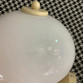 Cute Cream Mushroom Glass Wall Light For Bedroom -Homdiy