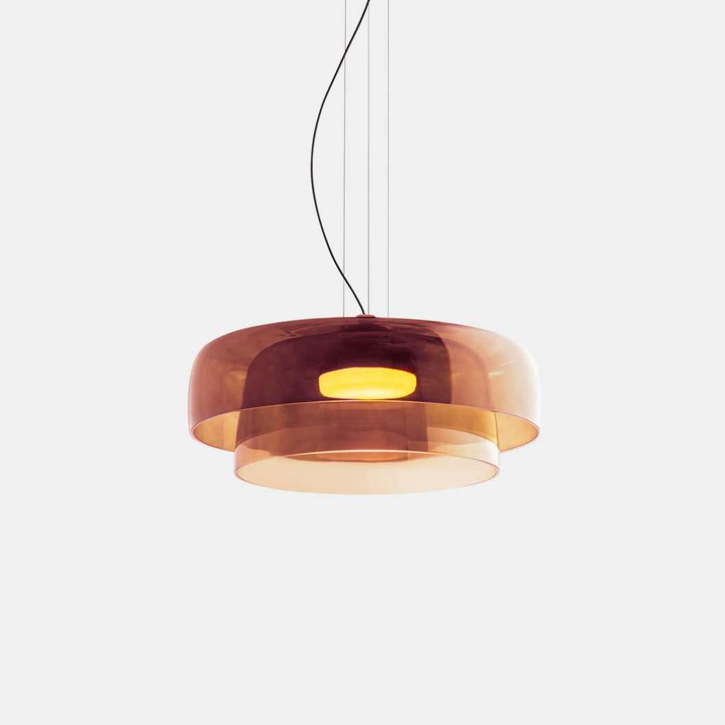 Modern Bowl-shaped Suspension Levels Glass Pendant Light -Homdiy