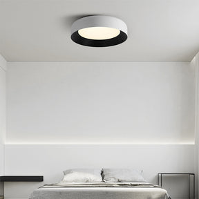 Round LED Black Metal Ceiling Lamp Flush Mount Ceiling Light -Homdiy