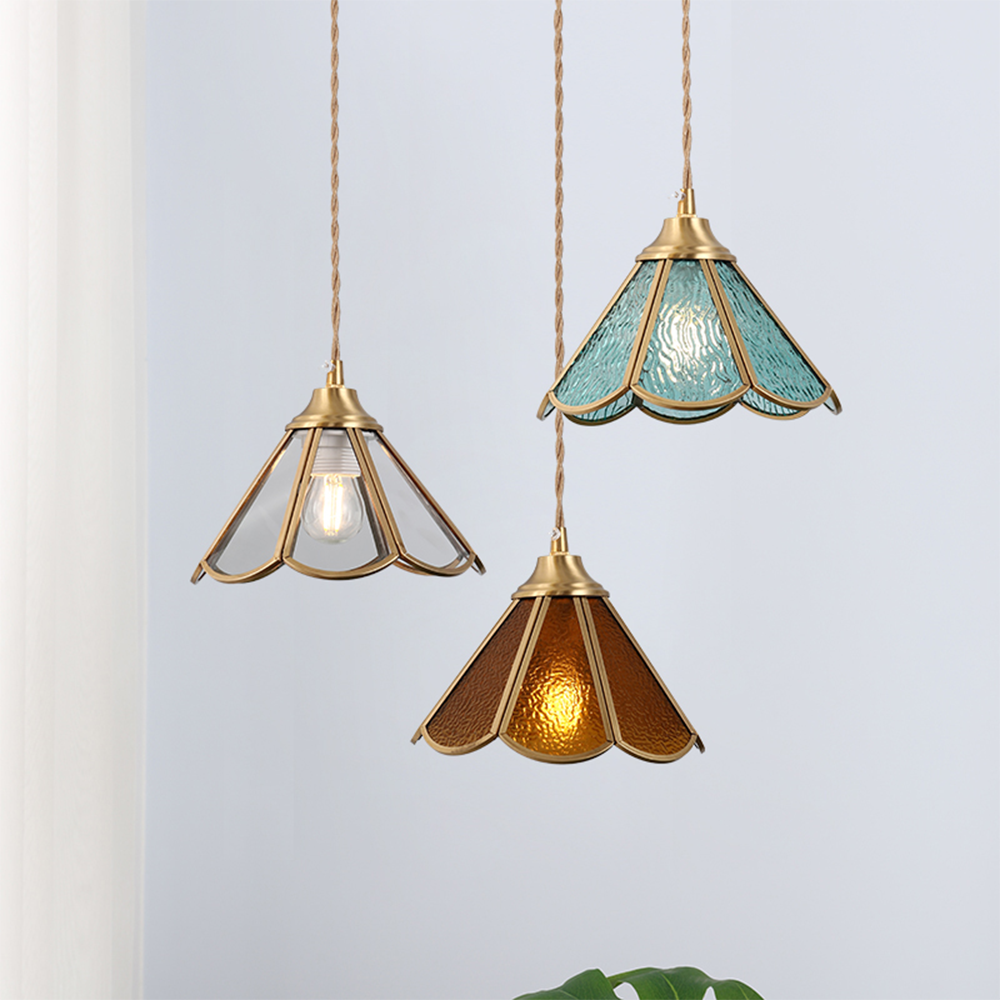 Modern Tiffany Flower Glass Pendant Light for Kitchen Island -Homdiy