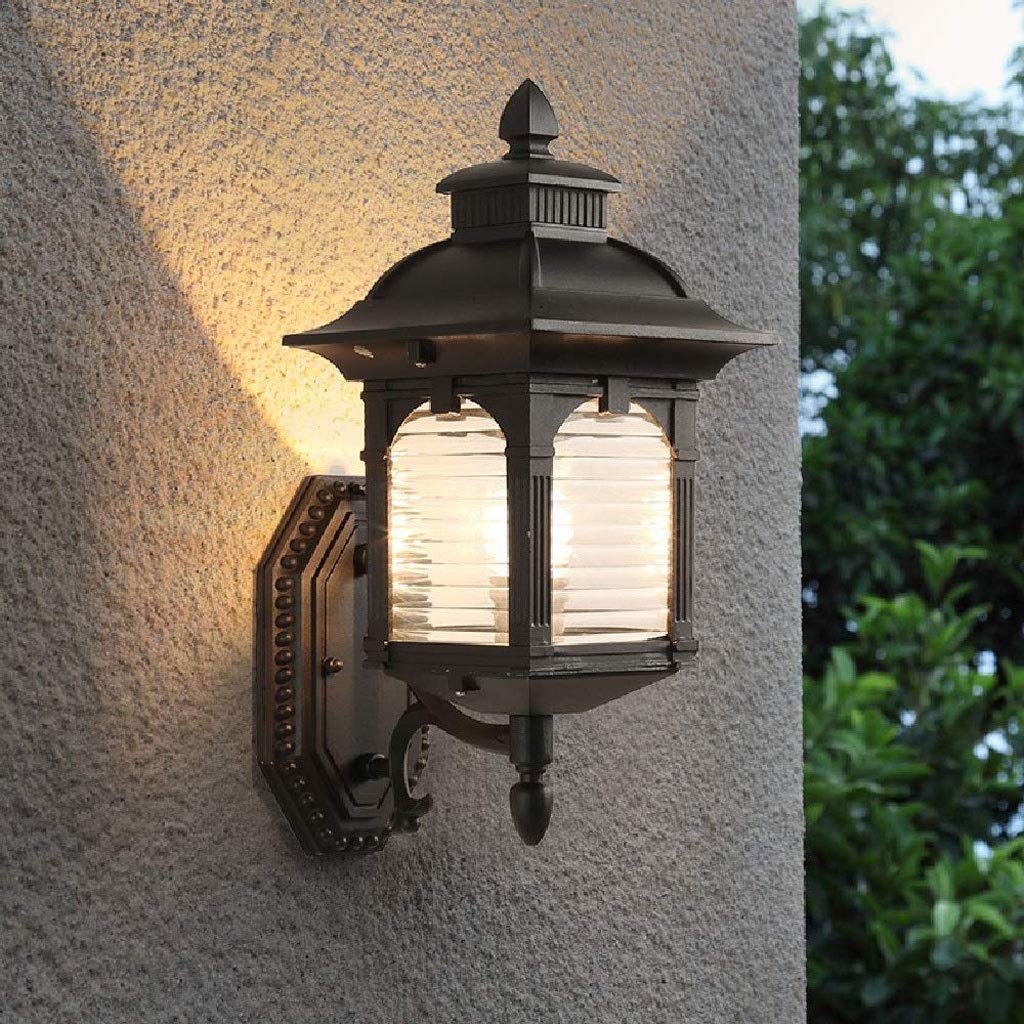 Antique Glass Outdoor Wall Lamp For Courtyard -Homdiy