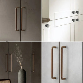 Modern Long Texture Brown Gray Cupboard Cabinet Pulls Handles -Homdiy
