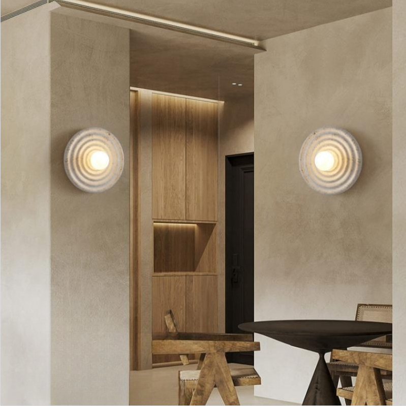 Wabi-sabi Round Circle Indoor Wall Lamp -Homdiy