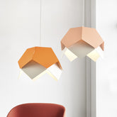 Folding Paper Color Iron Pendant Light for Bedroom Bedside -Homdiy