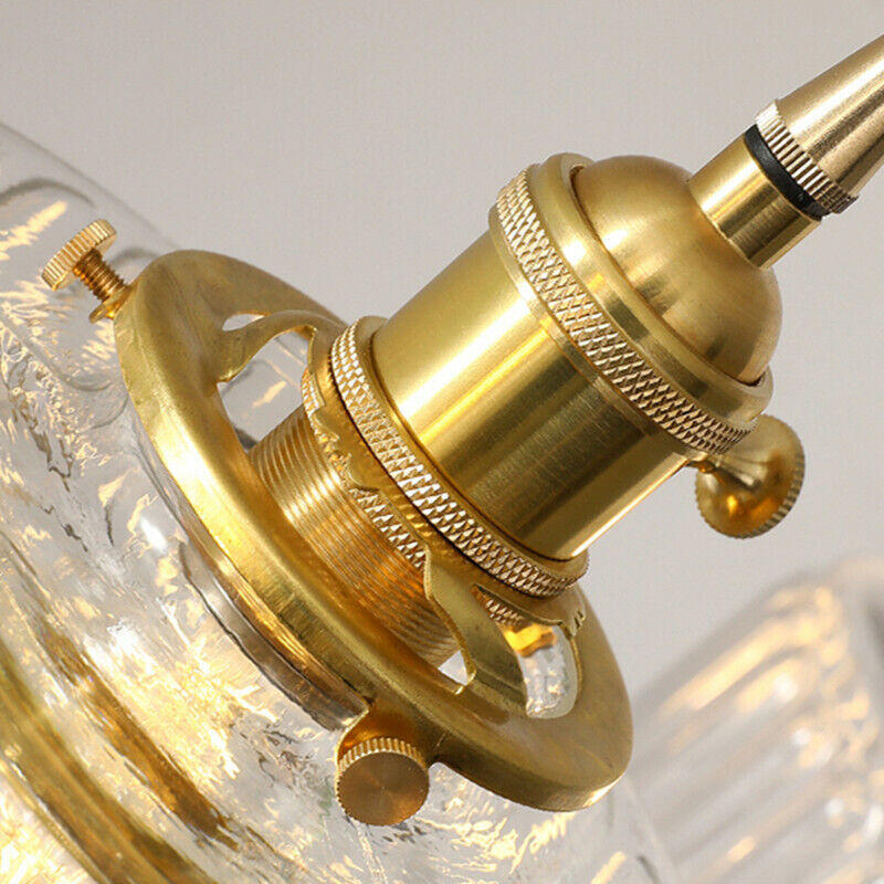 Retro Short Cylinder Wavy Glass Pendant Light -Homdiy