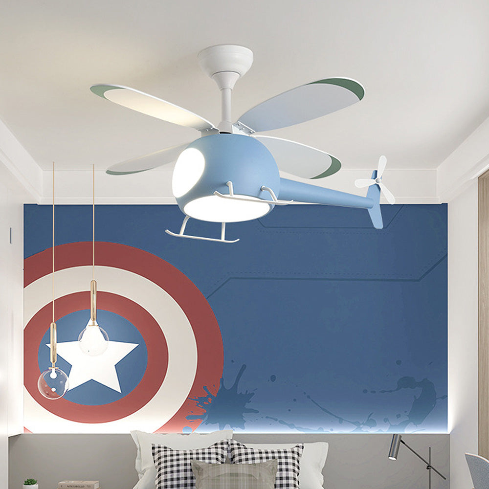 Creative Cartoon Airplane Ceiling Fans with LED Lights -Homdiy