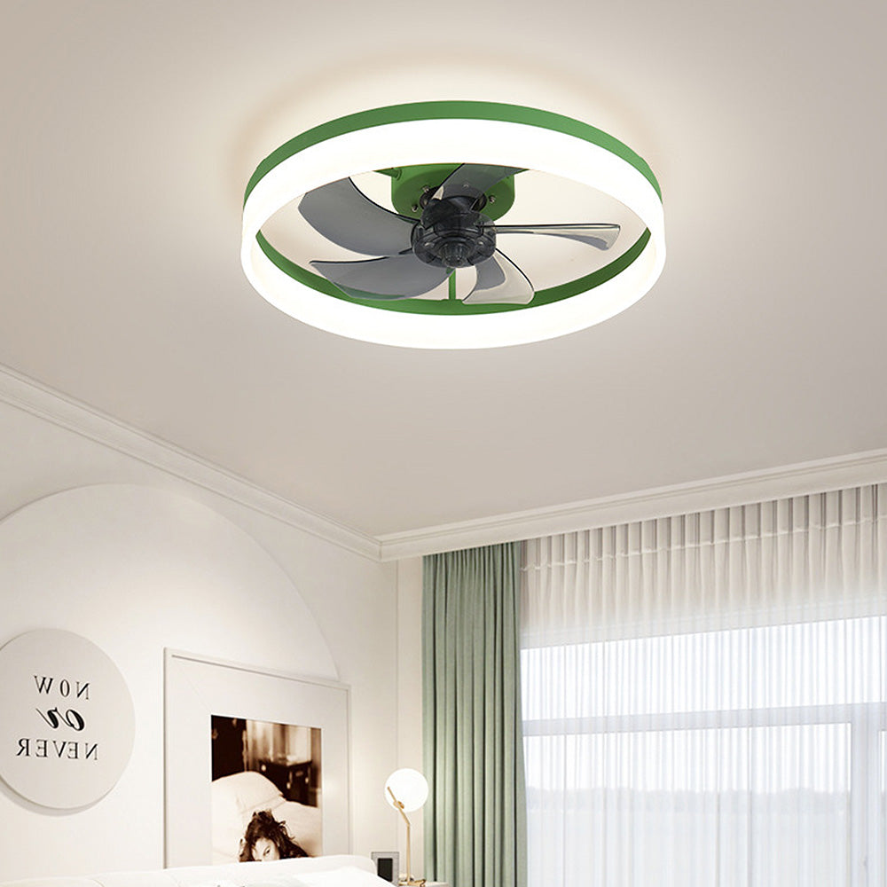 Nordic Simplicity Modern Flush Mount 5-Blade Ceiling Fan Light