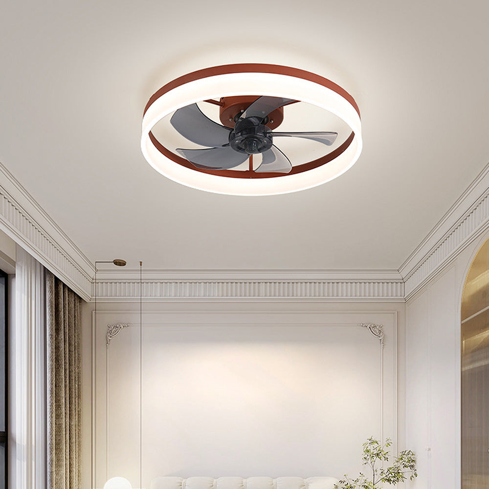 Nordic Simplicity Modern Flush Mount 5-Blade Ceiling Fan Light