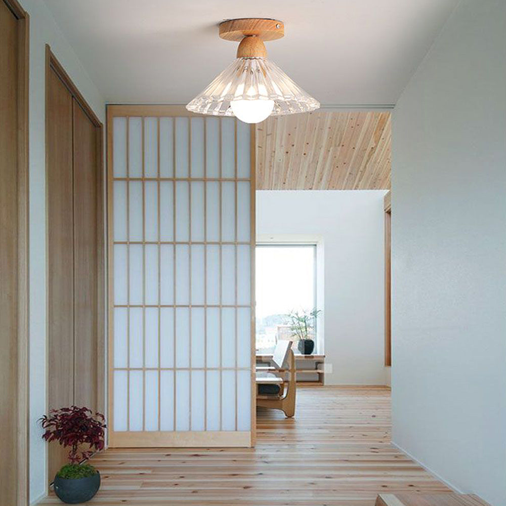 Nordic Shaded Clear Semi Flush Ceiling Light -Homdiy