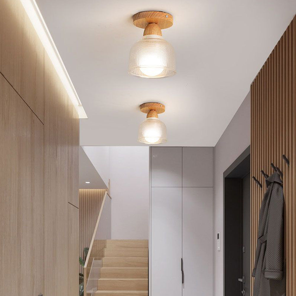 Nordic Shaded Clear Semi Flush Ceiling Light