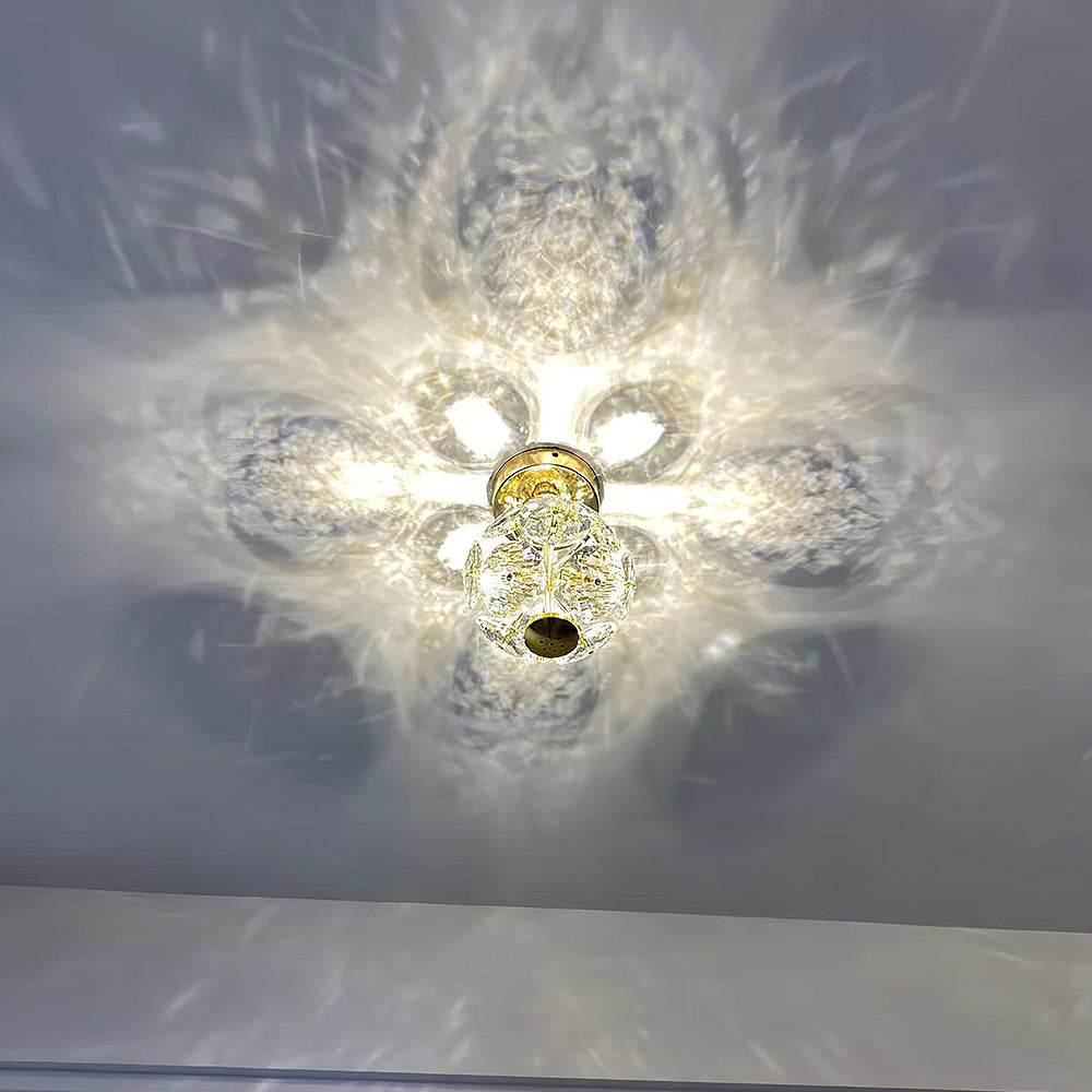 Mid-Century LED Crystal Clear Ceiling Light
