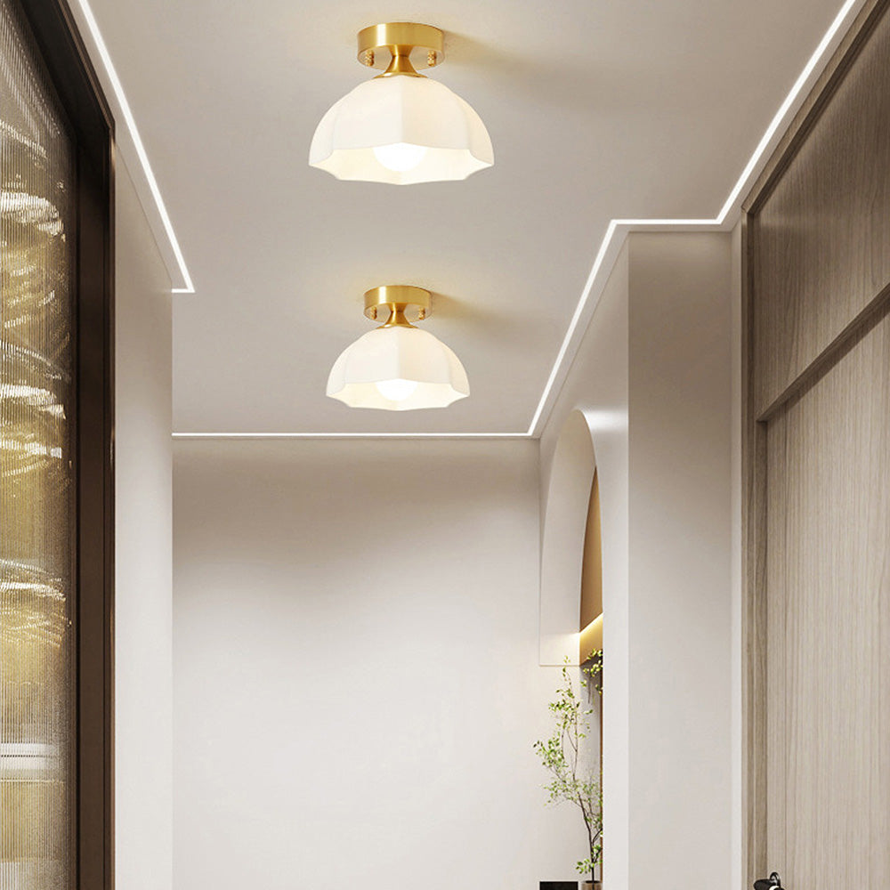 French Cream White Entrance Ceiling Light -Homdiy