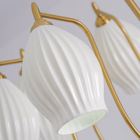 Modern Ceramic Ribbed Chandelier For Dining Room -Homdiy