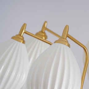 Modern Ceramic Ribbed Chandelier For Dining Room -Homdiy