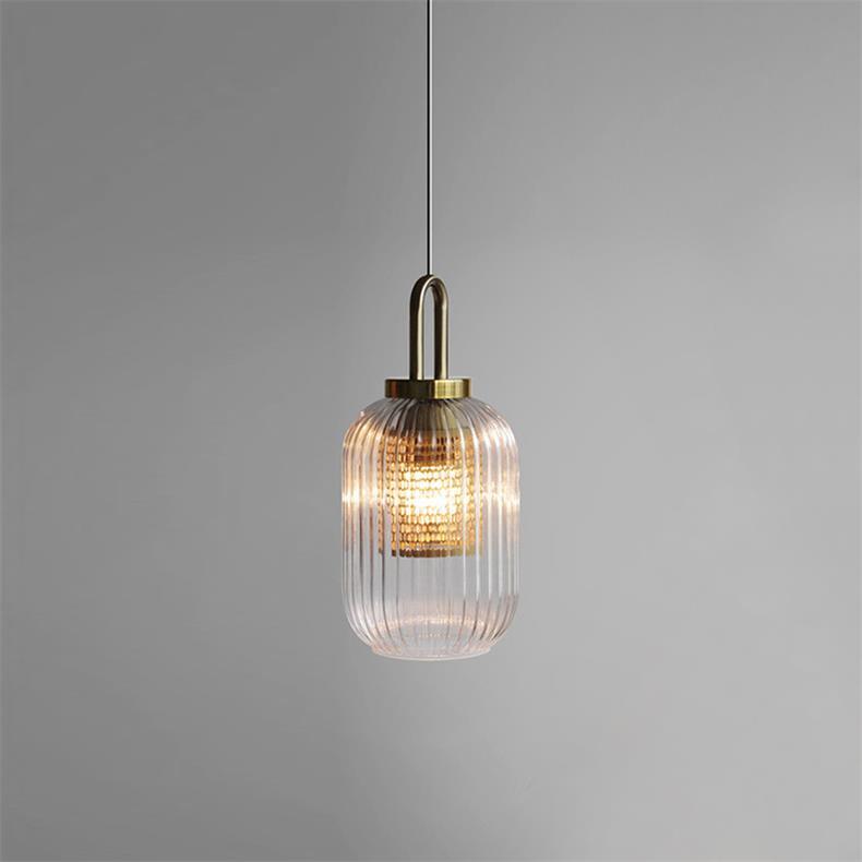 Clear Glass Pendant Light Shade With Brass Fitting