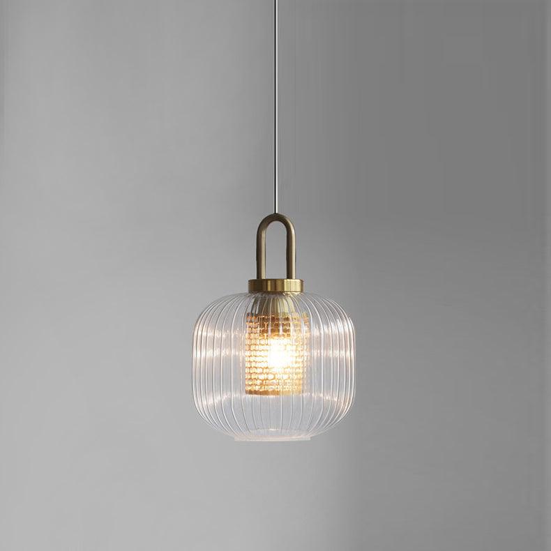 Clear Glass Pendant Light Shade With Brass Fitting