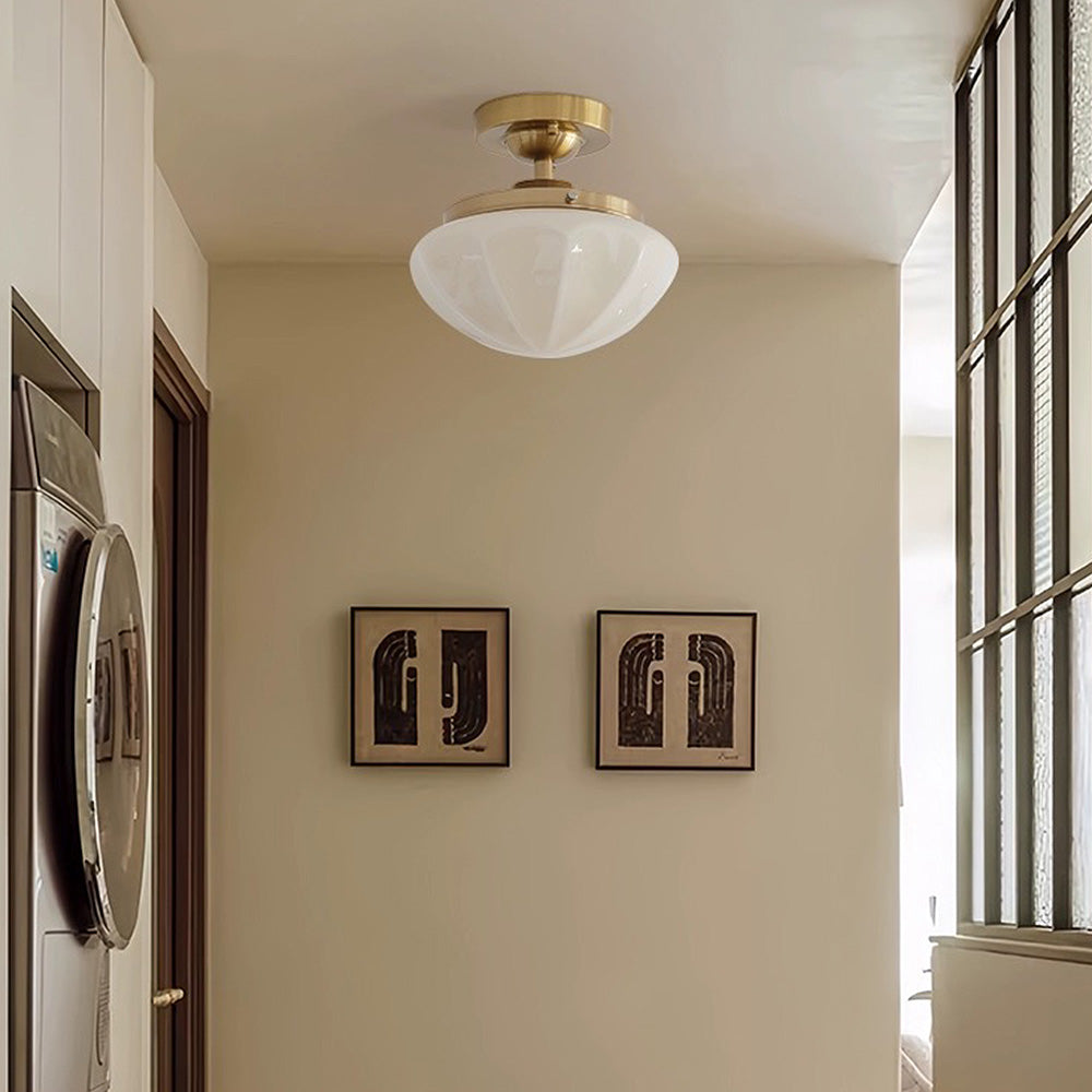 Contemporary Milky Simple Hallway Ceiling Light -Homdiy