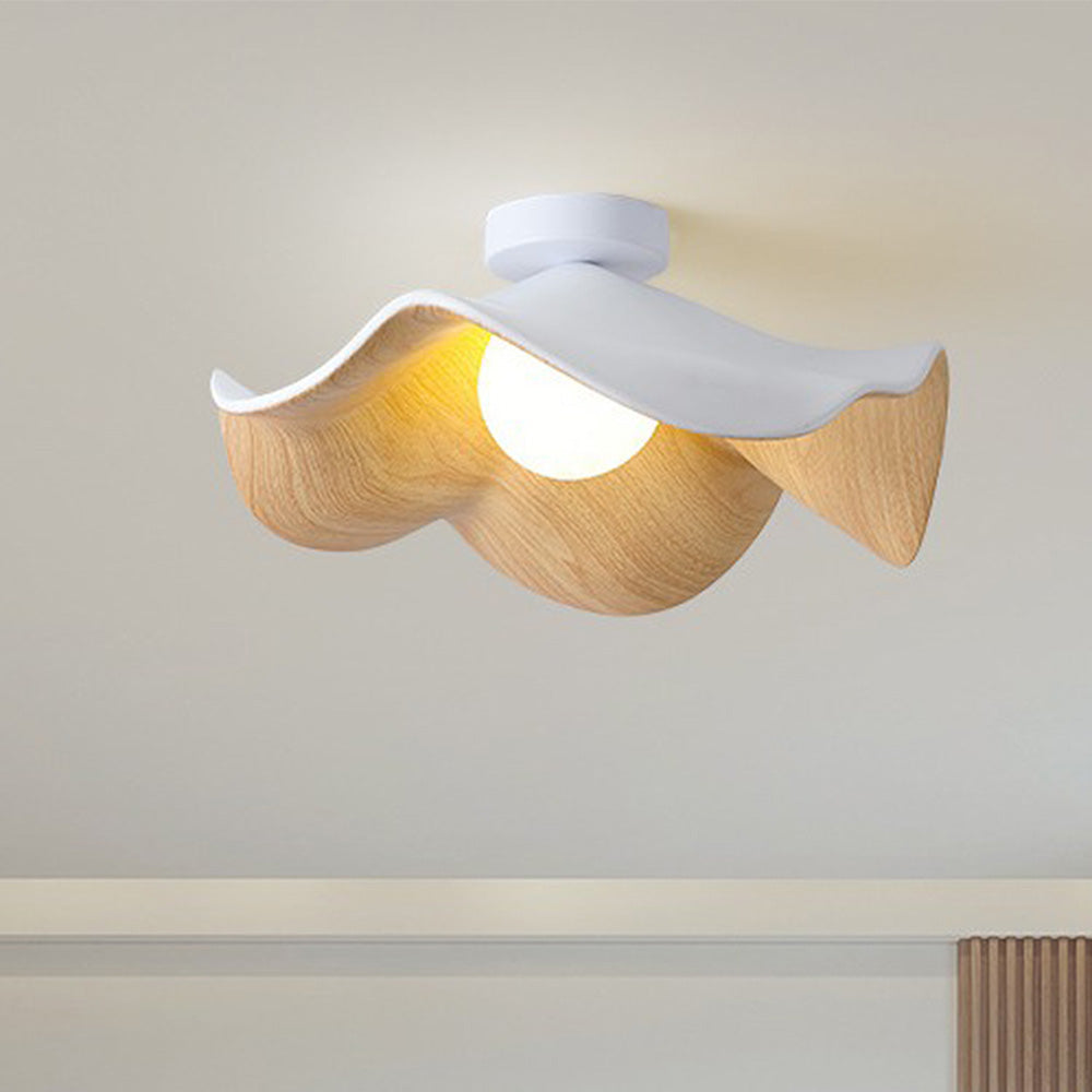 Nordic Wooden Lotus Resin Ceiling Light -Homdiy