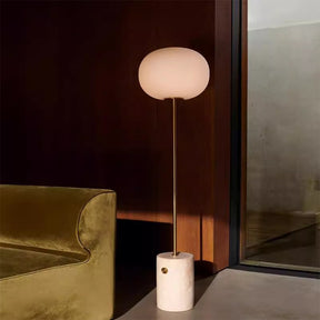 Retro Globe Glass Lampshade Marble Floor Lamp For Living Room -Homdiy
