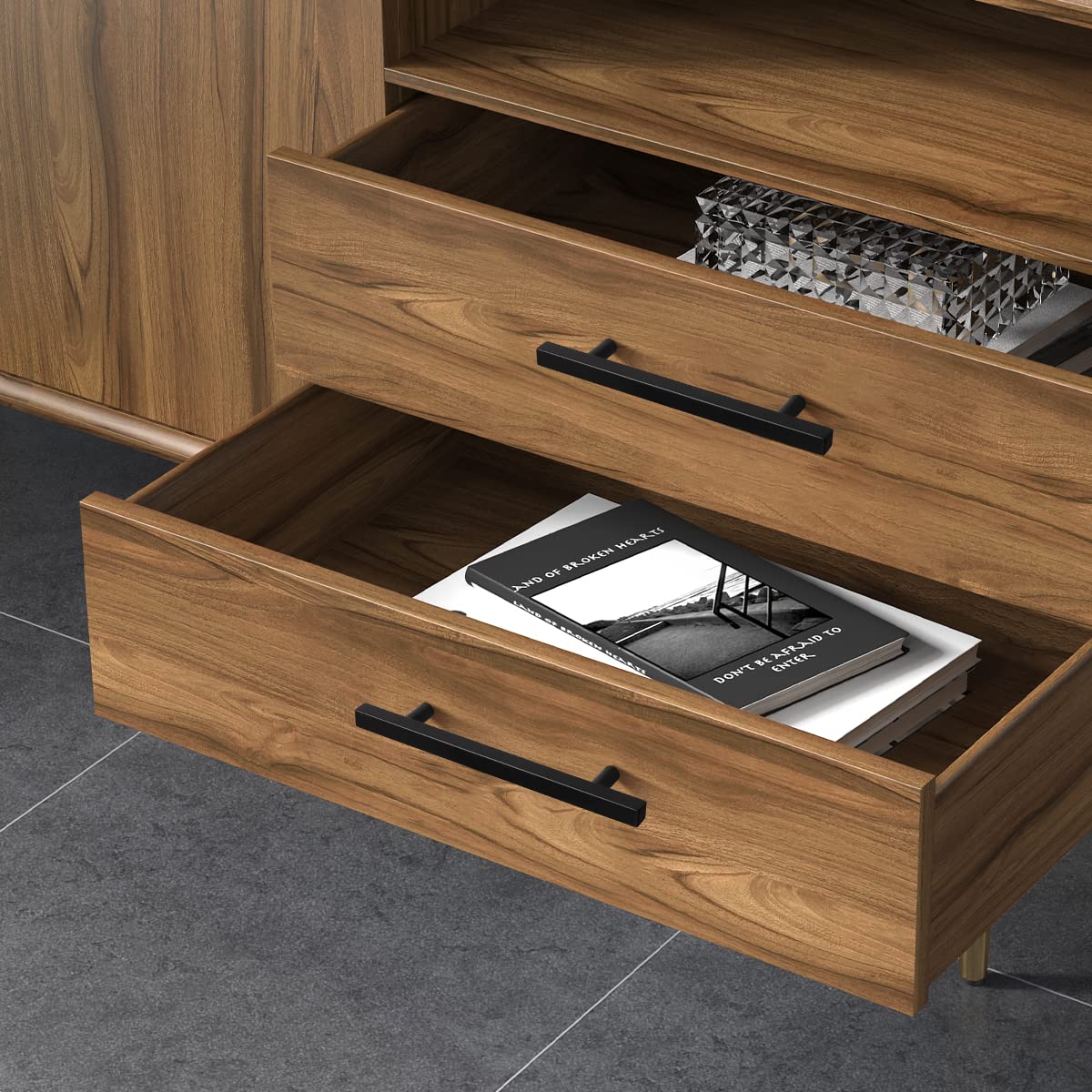 Modern Square Black Cabinet Handles For Kithcen -Homdiy