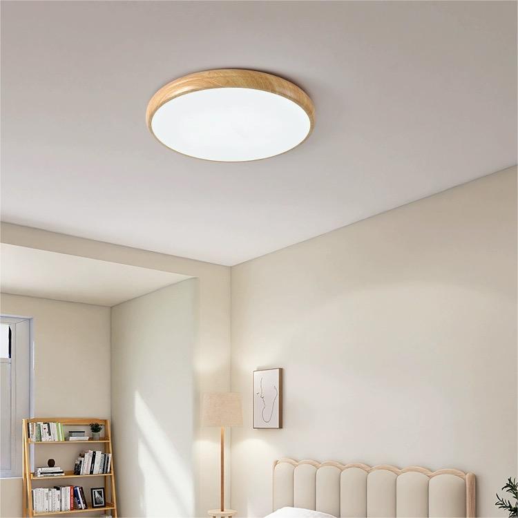 Nordic LED Round Walnut Ceiling Lamp -Homdiy